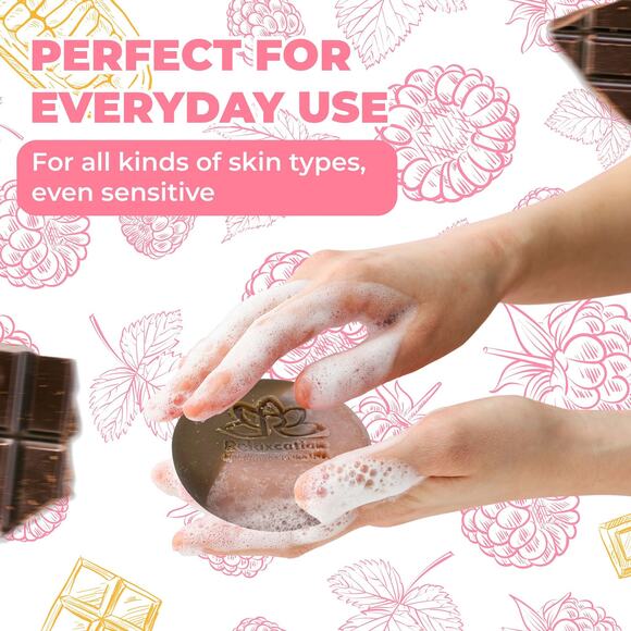Raspberry Chocolate Natural Soap Bar - Picture 2 of 6